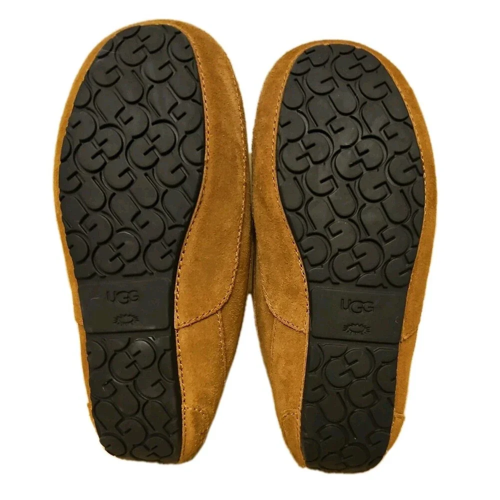 UGG Kids Ascot Chestnut Suede Moccasin Slippers Loafer, Size 2
